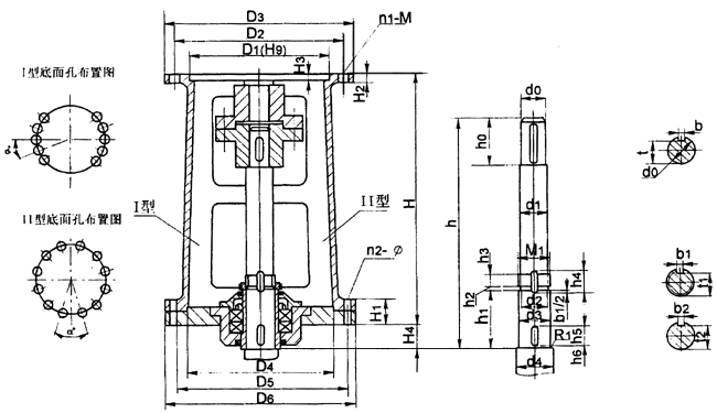 DXJ型單支點機架主要參數(shù)及尺寸